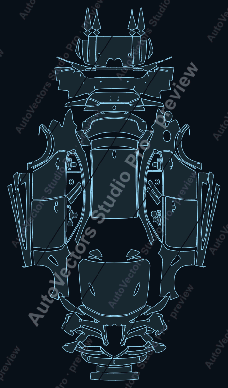 Alfa Romeo Giulia GTA M 2021 precut PPF pattern – watermarked preview from the cutting software
