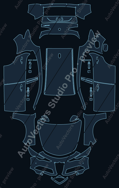 Alfa Romeo Stelvio Speciale-Base-Milano 2017 precut PPF pattern – watermarked preview from the cutting software