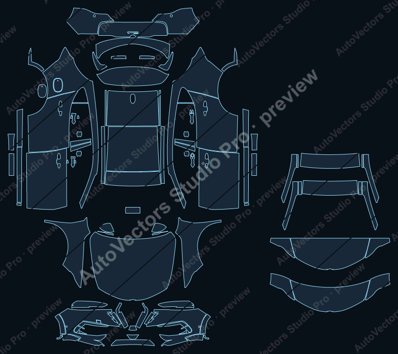 Alfa Romeo Tonale Base 2027 precut PPF pattern – watermarked preview from the cutting software