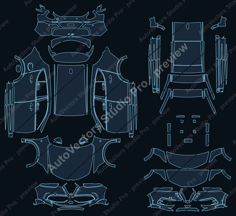 Alfa Romeo Tonale Ti V2 2022 precut PPF pattern – watermarked preview from the cutting software