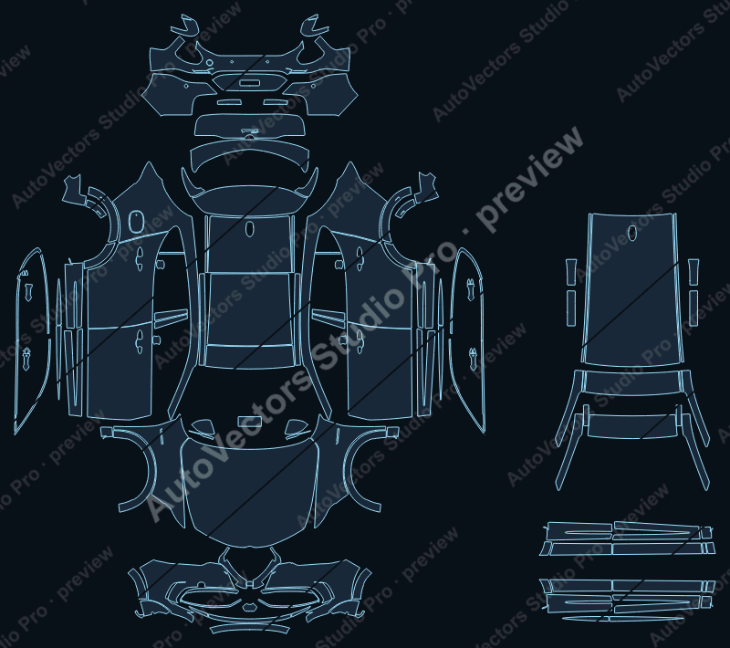 Alfa Romeo Tonale Veloce 2025 precut PPF pattern – watermarked preview from the cutting software