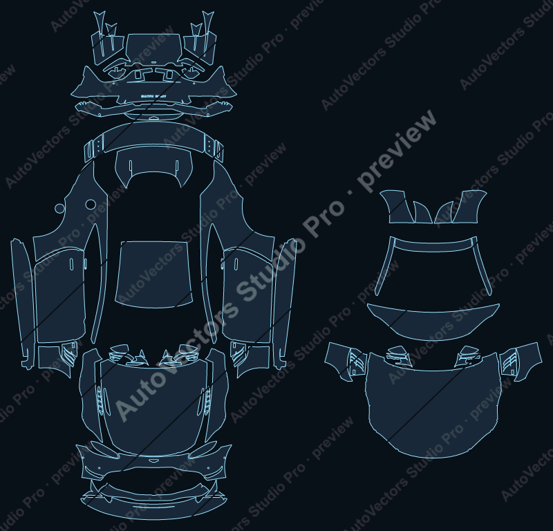 Aston Martin Vantage Heritage Racing Edition 2021 coupe full kit precut PPF pattern – watermarked preview