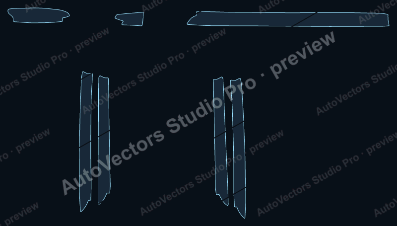 Audi A3 2017 precut interior protection film pattern – watermarked preview from the cutting software