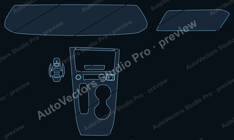 Audi A5 2025 avant precut interior protection film pattern – watermarked preview from the cutting software