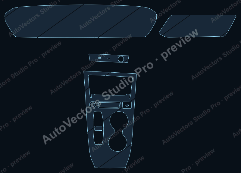 Audi A5 S Line 2025 saloon precut interior protection film pattern – watermarked preview from the cutting software