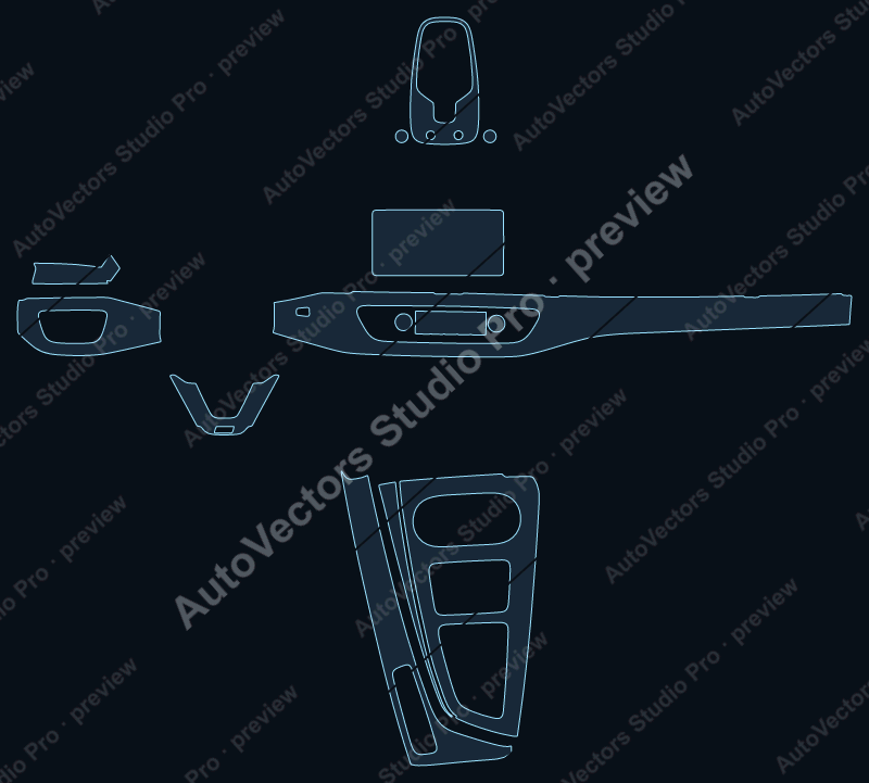 Audi A5 SE 2017 coupe precut interior protection film pattern – watermarked preview from the cutting software