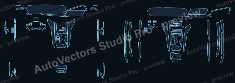 Audi A5L 2026 precut interior protection film pattern – watermarked preview from the cutting software