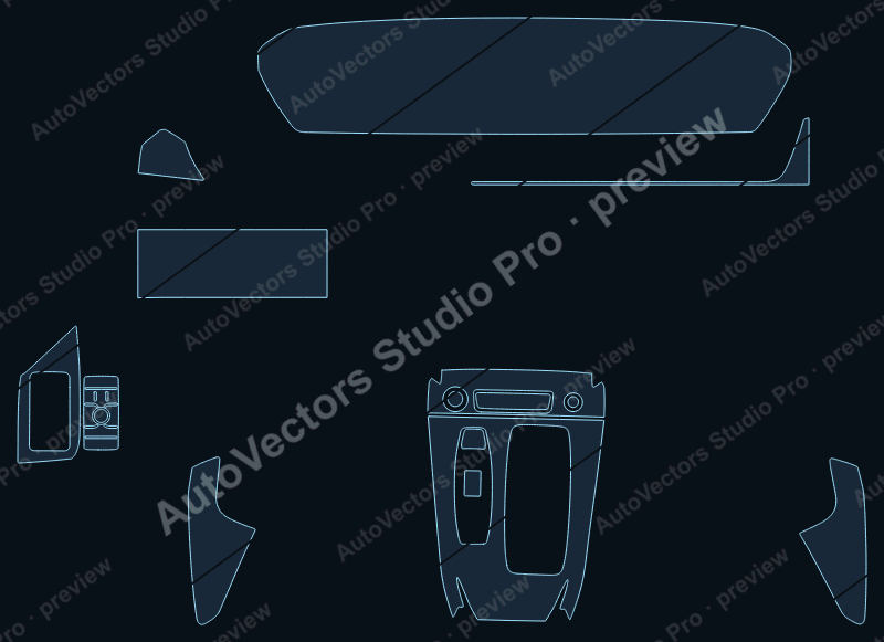 Audi A6 e-tron 2025 precut interior protection film pattern – watermarked preview from the cutting software