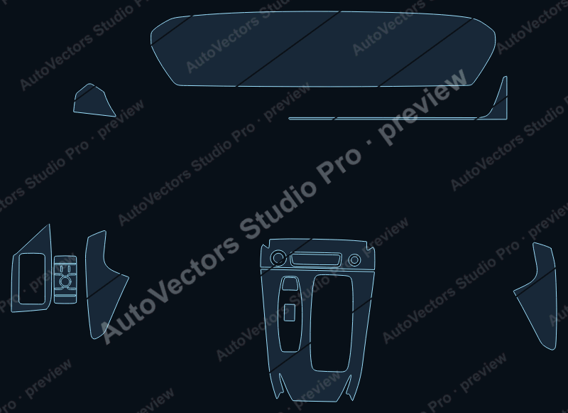 Audi A6 e-tron 2025 sportback precut interior protection film pattern – watermarked preview from the cutting software