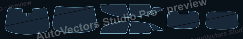 Audi A6 e-tron 2025 sportback precut window film pattern – watermarked preview from the cutting software