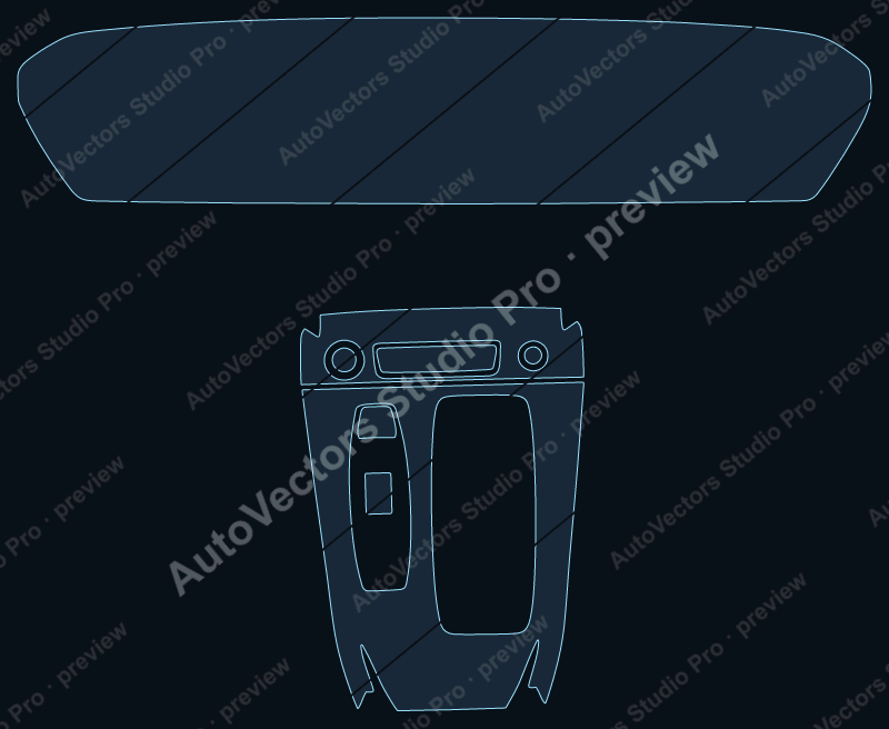 Audi A6 e-tron Base 2025 precut interior protection film pattern – watermarked preview from the cutting software
