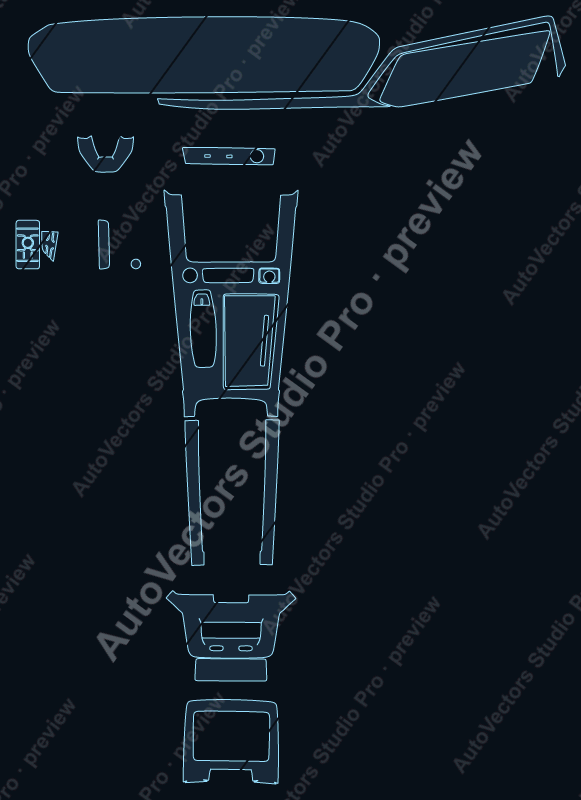 Audi A6L Base 2026 precut interior protection film pattern – watermarked preview from the cutting software