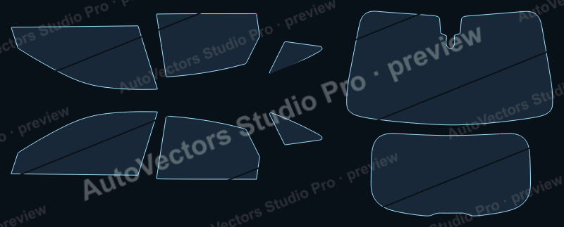 Audi Q5 2021 sportback precut window film pattern – watermarked preview from the cutting software