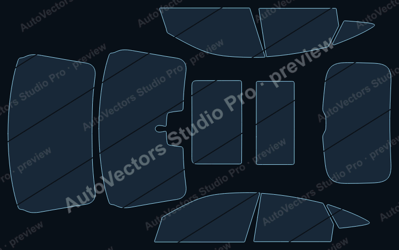 Audi Q5 Base 2025 sportback precut window film pattern – watermarked preview from the cutting software