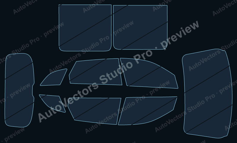 Audi Q5L 2026 SUV precut window film pattern – watermarked preview from the cutting software