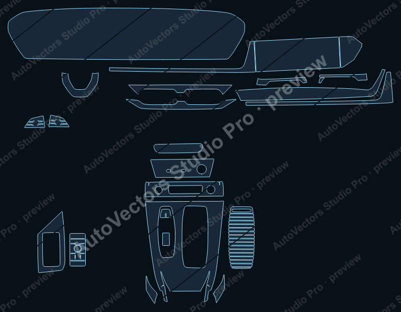 Audi Q6 e-tron 2025 SUV precut interior protection film pattern – watermarked preview from the cutting software