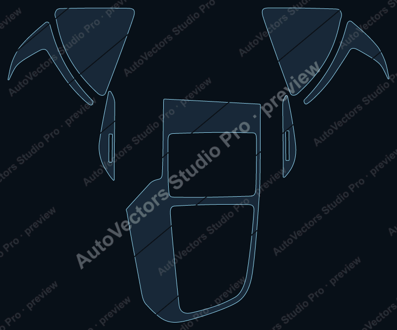 Audi R8 2021 precut interior protection film pattern – watermarked preview from the cutting software
