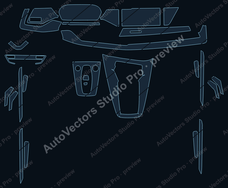 Audi S3 Base 2025 precut interior protection film pattern – watermarked preview from the cutting software