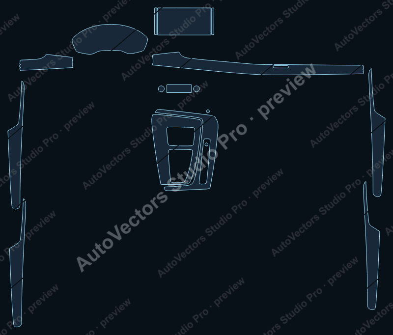 Audi SQ5 Prestige 2021 sportback precut interior protection film pattern – watermarked preview from the cutting software