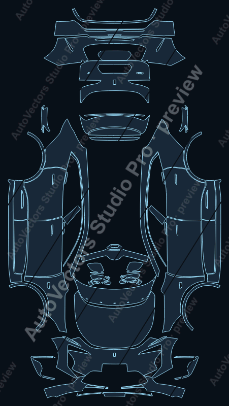 Avatr 07 Base 2024 precut PPF pattern – watermarked preview from the cutting software