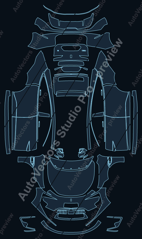 Avatr 12 GT 2024 precut PPF pattern – watermarked preview from the cutting software