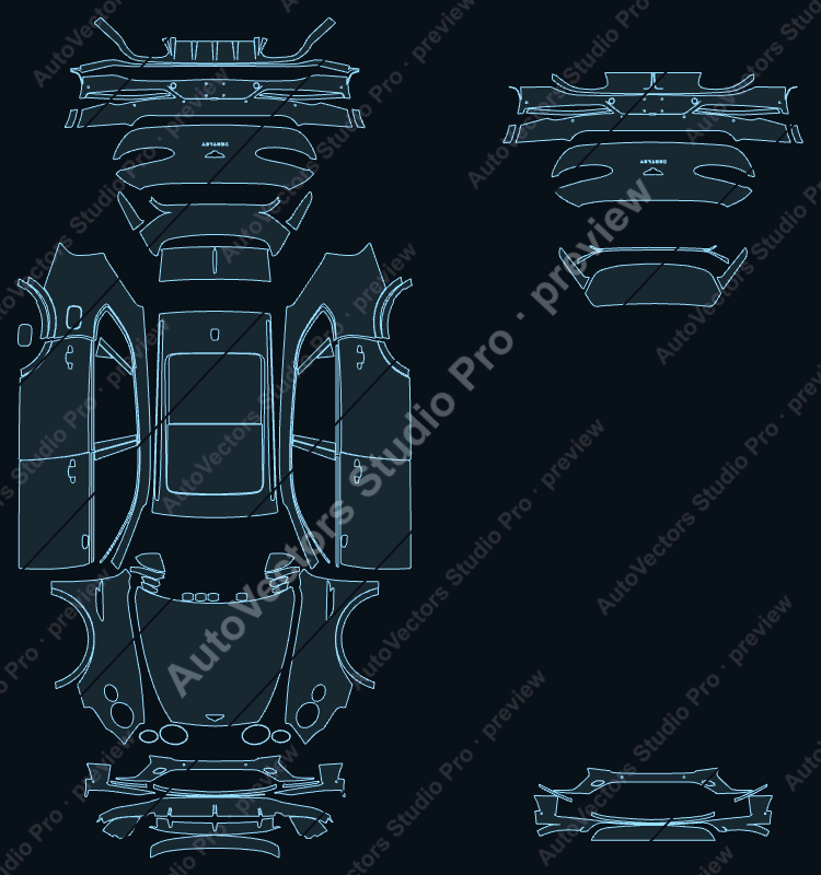 Bentley Bentayga Base 2021 precut PPF pattern – watermarked preview from the cutting software