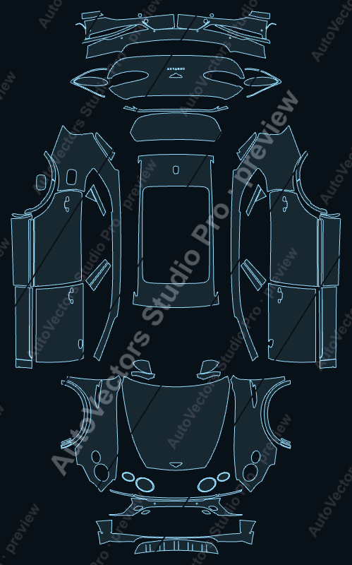 Bentley Bentayga EWB Base 2023 precut PPF pattern – watermarked preview from the cutting software