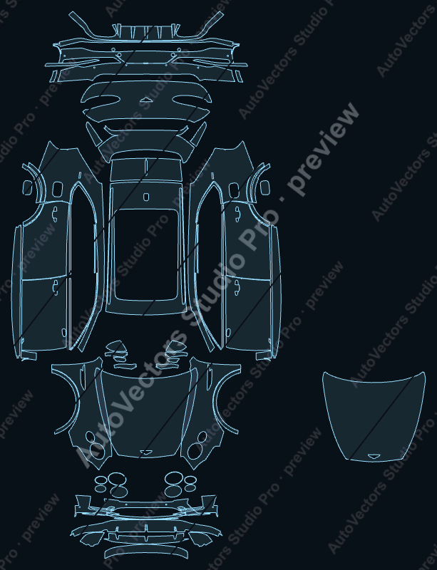 Bentley Bentayga S Black Edition 2024 precut PPF pattern – watermarked preview from the cutting software