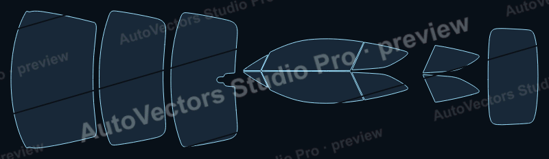 Bentley Continental GT Azure 2025 precut window film pattern – watermarked preview from the cutting software