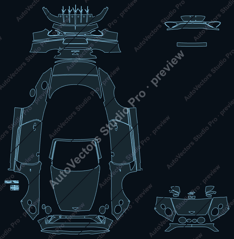 Bentley Continental GT GT Speed GT V8 GT Mulliner 2019 convertible precut PPF pattern – watermarked preview