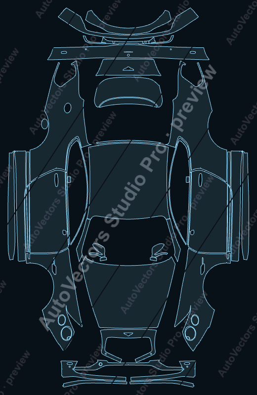 Bentley Continental GT-GT V8 2016 coupe precut PPF pattern – watermarked preview from the cutting software