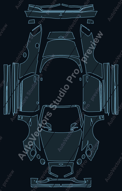 Bentley Continental GT Speed 2015 convertible precut PPF pattern – watermarked preview from the cutting software