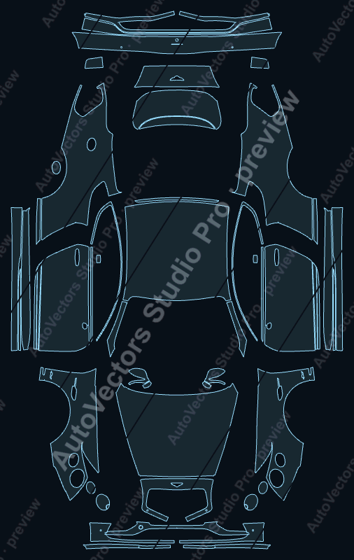 Bentley Continental GT Speed 2015 coupe precut PPF pattern – watermarked preview from the cutting software