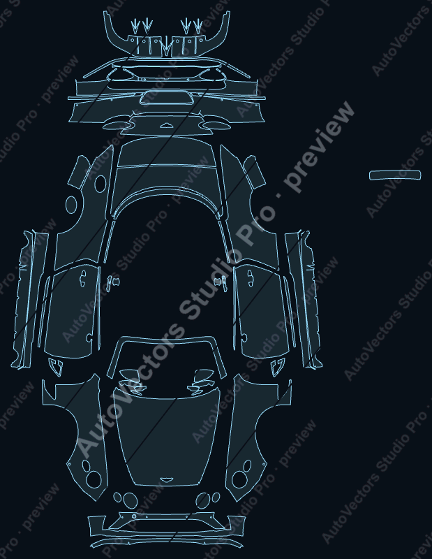 Bentley Continental GT Speed 2021 convertible precut PPF pattern – watermarked preview from the cutting software