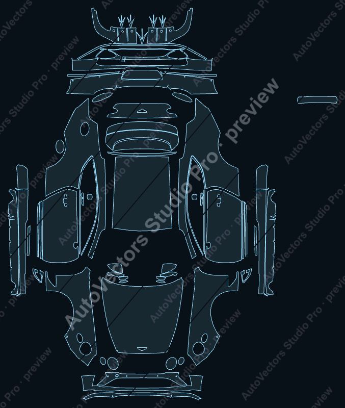 Bentley Continental GT Speed 2021 coupe precut PPF pattern – watermarked preview from the cutting software