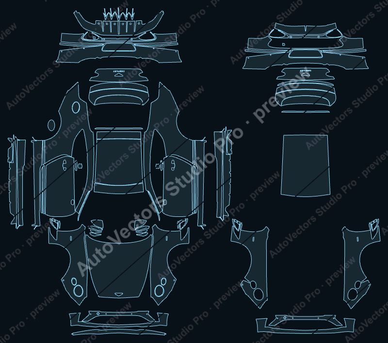 Bentley Continental GT Speed Edition 12 2023 precut PPF pattern – watermarked preview from the cutting software