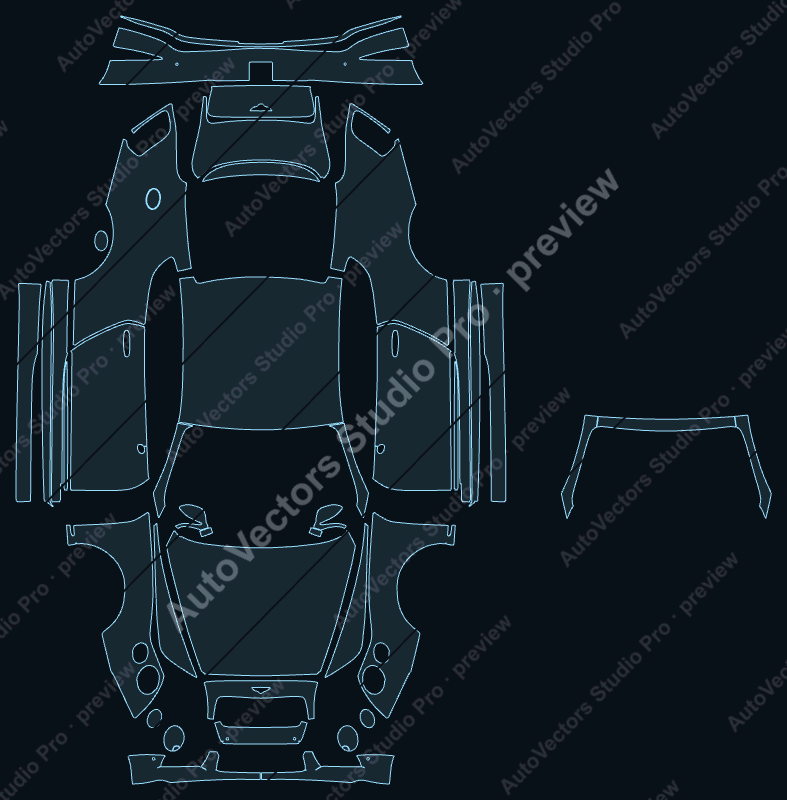 Bentley Continental GT V8-GT V8 S 2012 saloon precut PPF pattern – watermarked preview from the cutting software