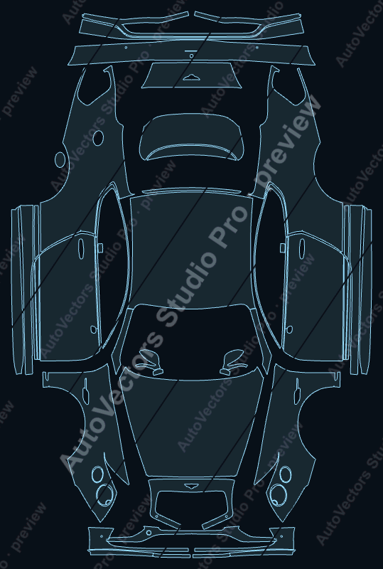 Bentley Continental GT V8S 2015 coupe precut PPF pattern – watermarked preview from the cutting software