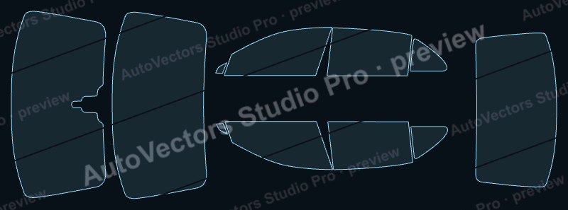 Bentley Flying Spur 2025 precut window film pattern – watermarked preview from the cutting software