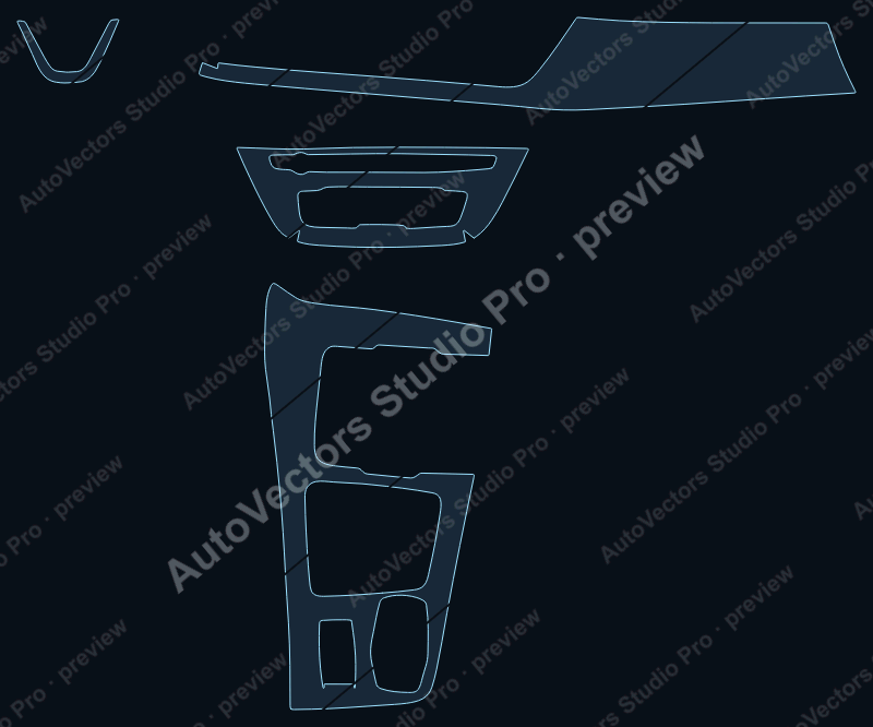 BMW 1 Series V2 2017 precut interior protection film pattern – watermarked preview from the cutting software