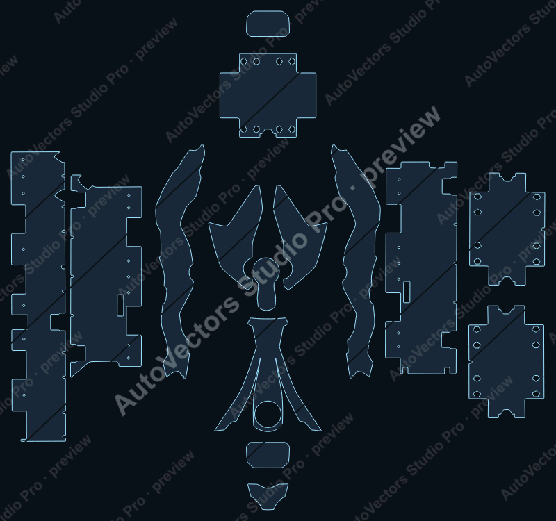 BMW Adventure F 800 GS 2024 precut motorcycle PPF pattern – watermarked preview from the cutting software