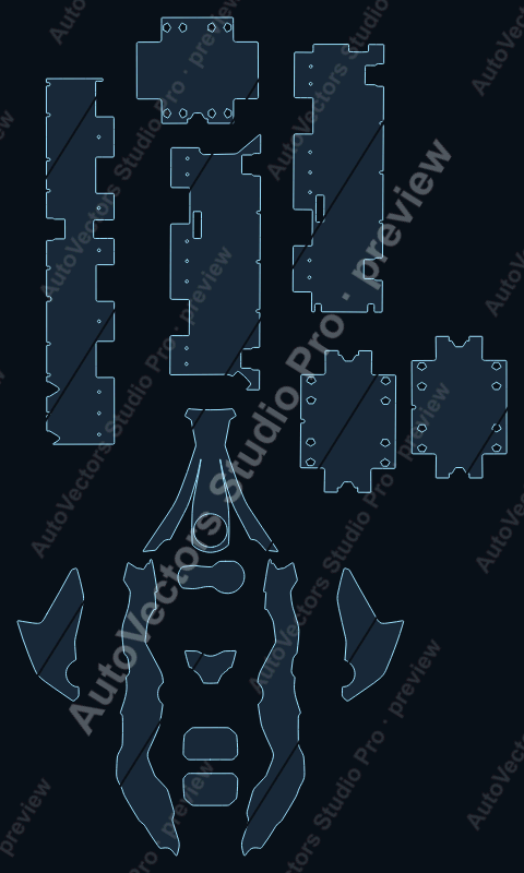 BMW Adventure F 800 GS Adventure 2024 precut motorcycle PPF pattern – watermarked preview from the cutting software