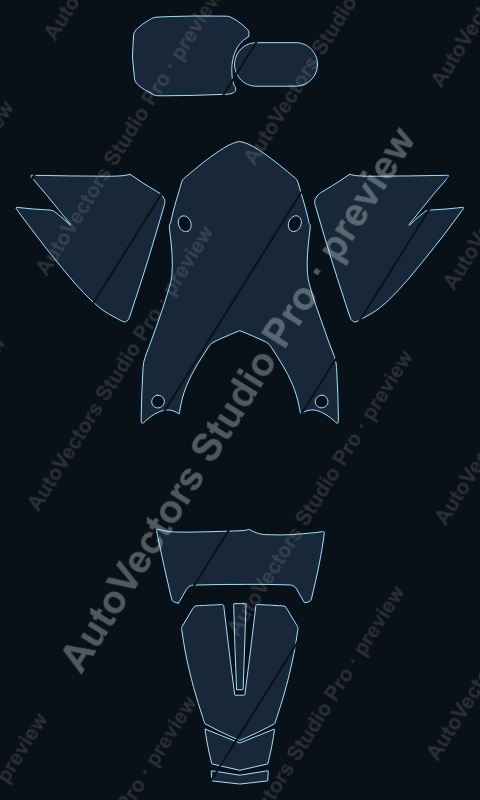 BMW F800 GS Adventure Base 2013 precut motorcycle PPF pattern – watermarked preview from the cutting software