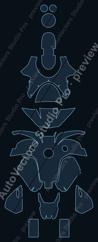 BMW Heritage R 12 S 2025 precut motorcycle PPF pattern – watermarked preview from the cutting software