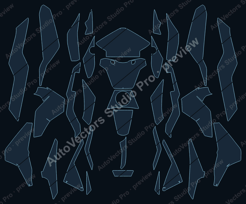 BMW Urban Mobility C400 GT 2023 precut motorcycle PPF pattern – watermarked preview from the cutting software