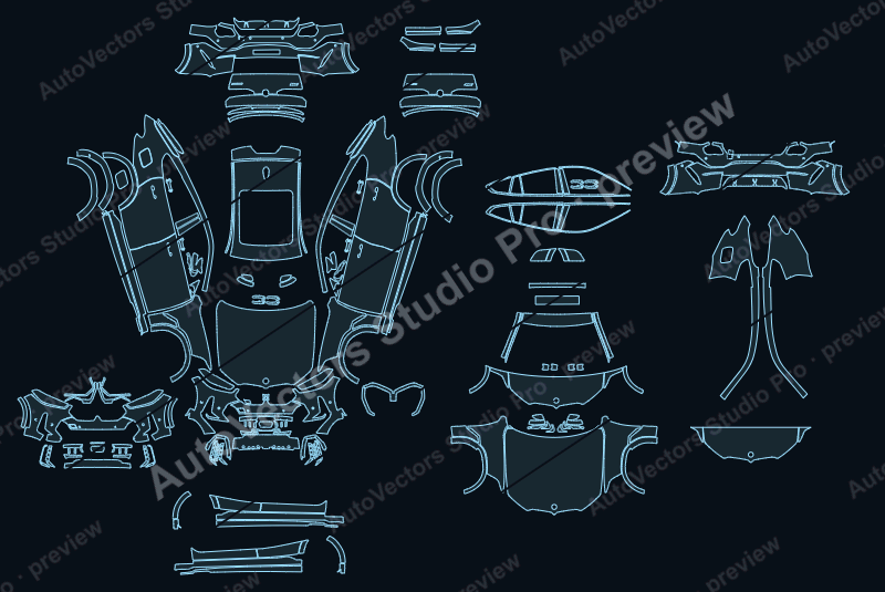 BMW X6 M60i M Sport G06 LCI 2023 SUV precut PPF pattern – watermarked preview from the cutting software