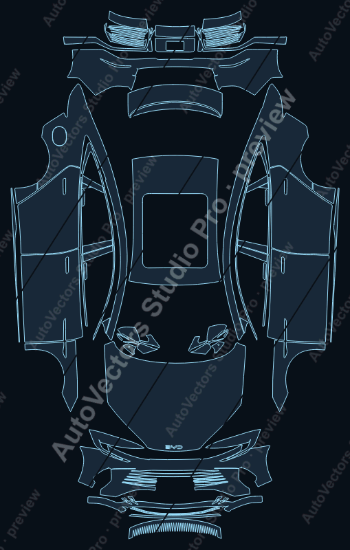 BYD Seal DM-i 2023 sedan precut PPF pattern – watermarked preview from the cutting software