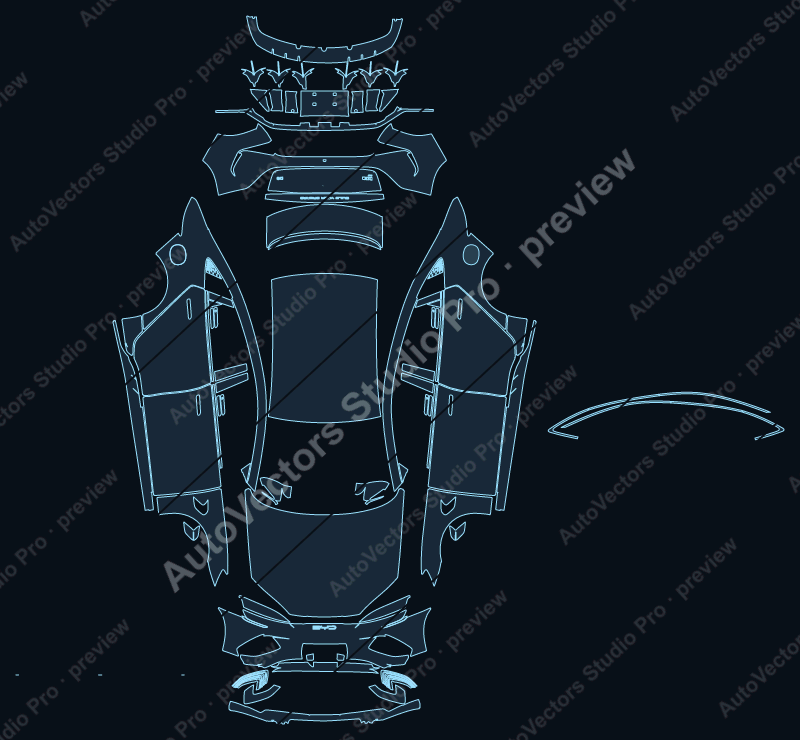 BYD Seal EV 2022 sedan precut PPF pattern – watermarked preview from the cutting software
