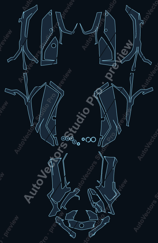 Can-Am Outlander 1000XMR 2025 precut motorcycle PPF pattern – watermarked preview from the cutting software