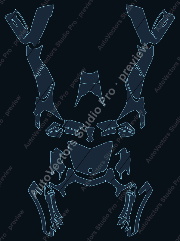 Can-Am Spyder Cruiser F3 2020 touring precut motorcycle PPF pattern – watermarked preview from the cutting software